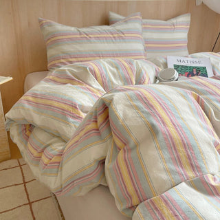 Soft Retro Striped Duvet Cover Set