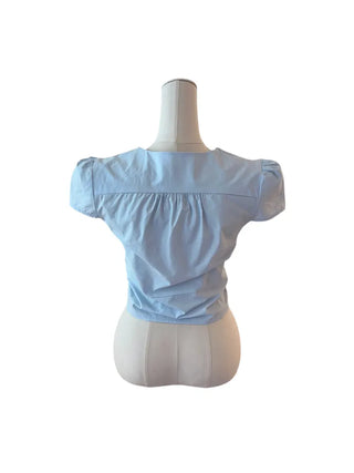 Solar big kara lace shirring short-sleeved blouse