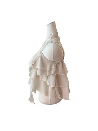 Illa frill cangcang scarf sleeveless blouse