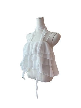 Illa frill cangcang scarf sleeveless blouse