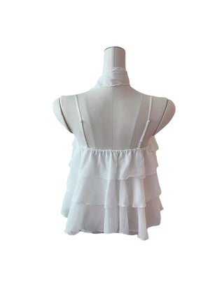Illa frill cangcang scarf sleeveless blouse