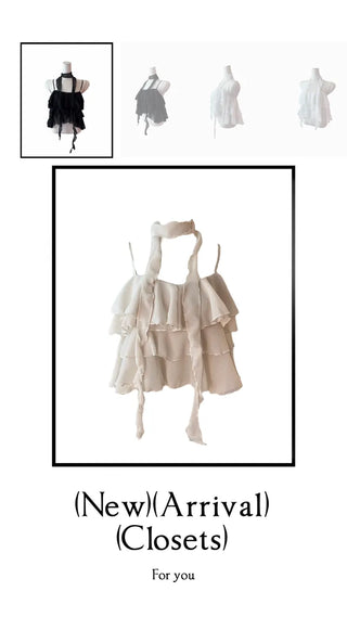 Illa frill cangcang scarf sleeveless blouse