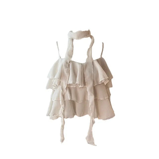 Illa frill cangcang scarf sleeveless blouse
