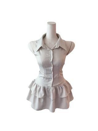 Momo sleeveless blouse skirt set Momo Nashi blouse skirt set