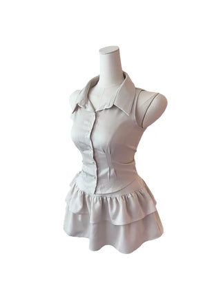 Momo sleeveless blouse skirt set Momo Nashi blouse skirt set