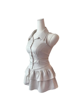 Momo sleeveless blouse skirt set Momo Nashi blouse skirt set
