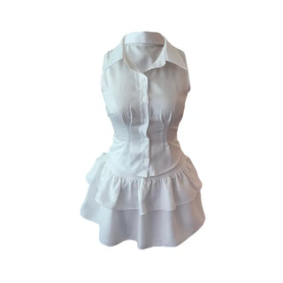 Momo sleeveless blouse skirt set Momo Nashi blouse skirt set