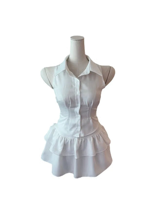 Momo sleeveless blouse skirt set Momo Nashi blouse skirt set