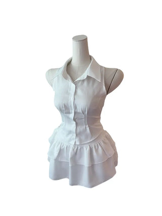 Momo sleeveless blouse skirt set Momo Nashi blouse skirt set