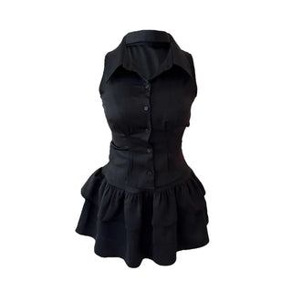 Momo sleeveless blouse skirt set Momo Nashi blouse skirt set