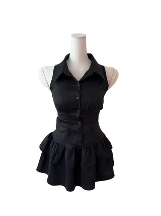 Momo sleeveless blouse skirt set Momo Nashi blouse skirt set