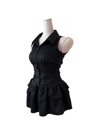 Momo sleeveless blouse skirt set Momo Nashi blouse skirt set
