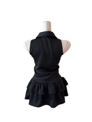 Momo sleeveless blouse skirt set Momo Nashi blouse skirt set