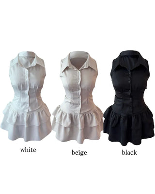 Momo sleeveless blouse skirt set Momo Nashi blouse skirt set