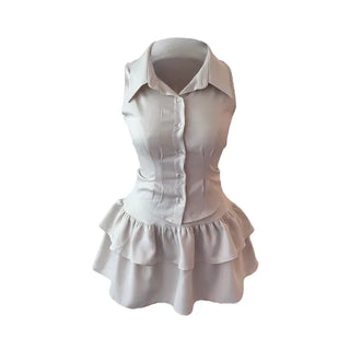 Momo sleeveless blouse skirt set Momo Nashi blouse skirt set
