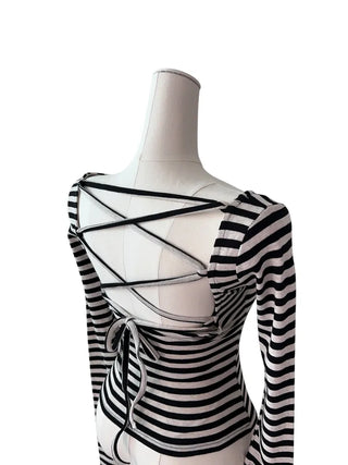Nori Dangara Backless Strap Long Sleeve T