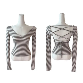 Nori Dangara Backless Strap Long Sleeve T