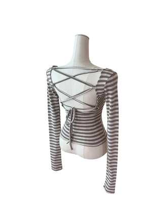 Nori Dangara Backless Strap Long Sleeve T