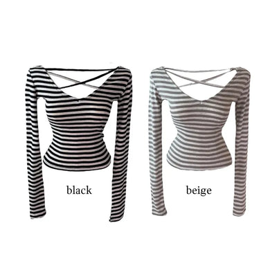 Nori Dangara Backless Strap Long Sleeve T