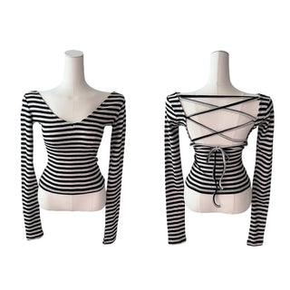 Nori Dangara Backless Strap Long Sleeve T