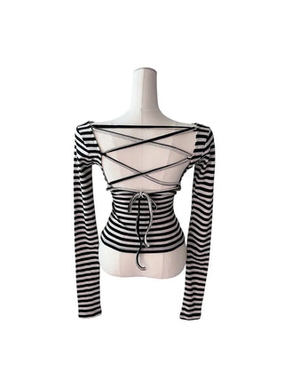 Nori Dangara Backless Strap Long Sleeve T