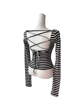 Nori Dangara Backless Strap Long Sleeve T