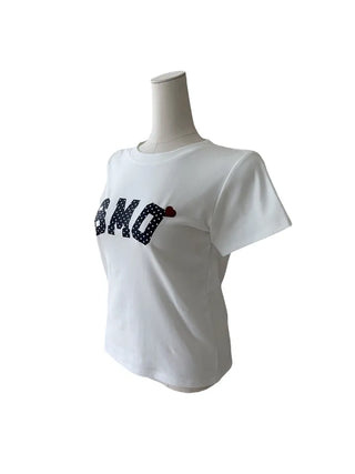 Smo dots semi-cropped short-sleeved T