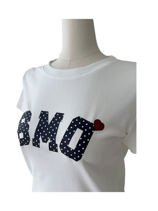 Smo dots semi-cropped short-sleeved T