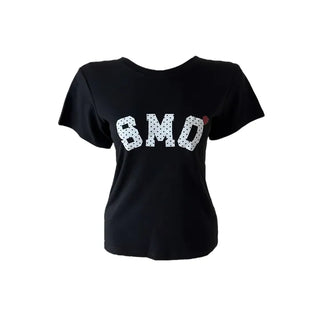 Smo dots semi-cropped short-sleeved T