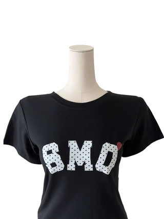 Smo dots semi-cropped short-sleeved T