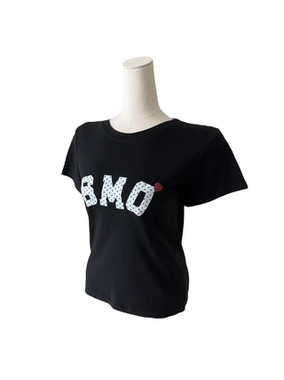 Smo dots semi-cropped short-sleeved T