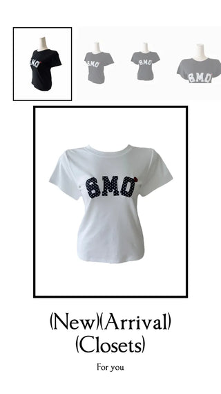 Smo dots semi-cropped short-sleeved T