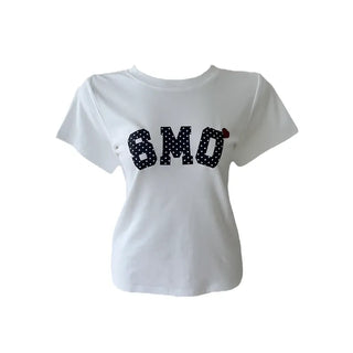 Smo dots semi-cropped short-sleeved T