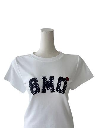 Smo dots semi-cropped short-sleeved T