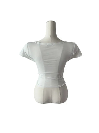F 1993 printed u-neck cropped short sleeve T