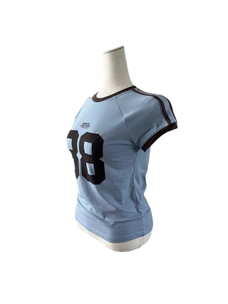38 Printed Cropped Raglan Short-Sleeved T