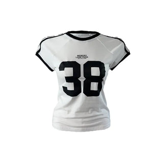 38 Printed Cropped Raglan Short-Sleeved T