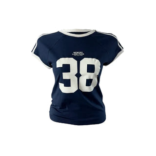 38 Printed Cropped Raglan Short-Sleeved T