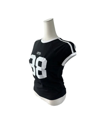 38 Printed Cropped Raglan Short-Sleeved T
