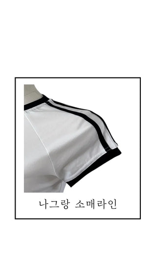 38 Printed Cropped Raglan Short-Sleeved T