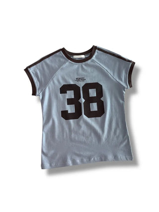 38 Printed Cropped Raglan Short-Sleeved T