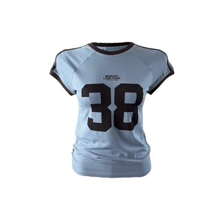 38 Printed Cropped Raglan Short-Sleeved T