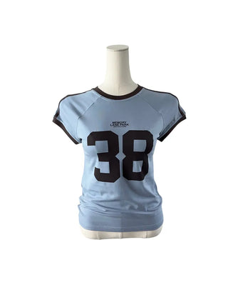 38 Printed Cropped Raglan Short-Sleeved T