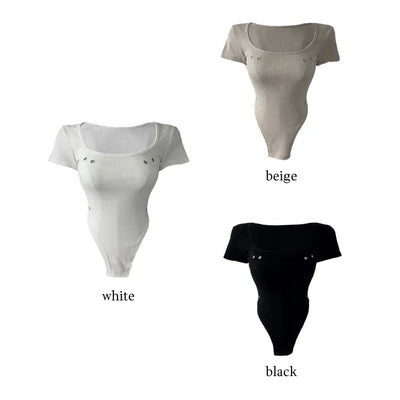 Phantom Semi-cropped Body Suit Short-Sleeved T