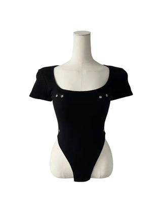 Phantom Semi-cropped Body Suit Short-Sleeved T