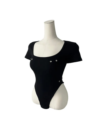 Phantom Semi-cropped Body Suit Short-Sleeved T