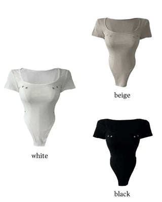 Phantom Semi-cropped Body Suit Short-Sleeved T