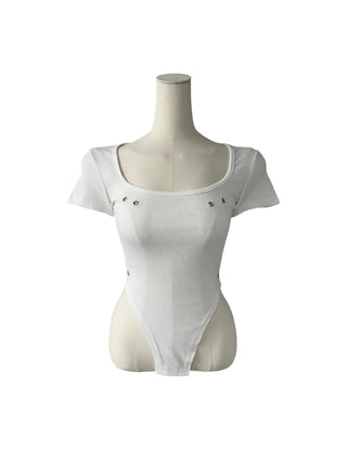 Phantom Semi-cropped Body Suit Short-Sleeved T