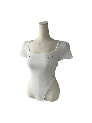 Phantom Semi-cropped Body Suit Short-Sleeved T