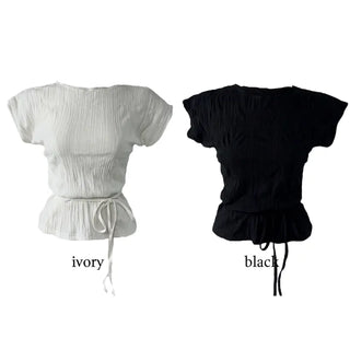 Tsuki Strap Ribboned Blouse